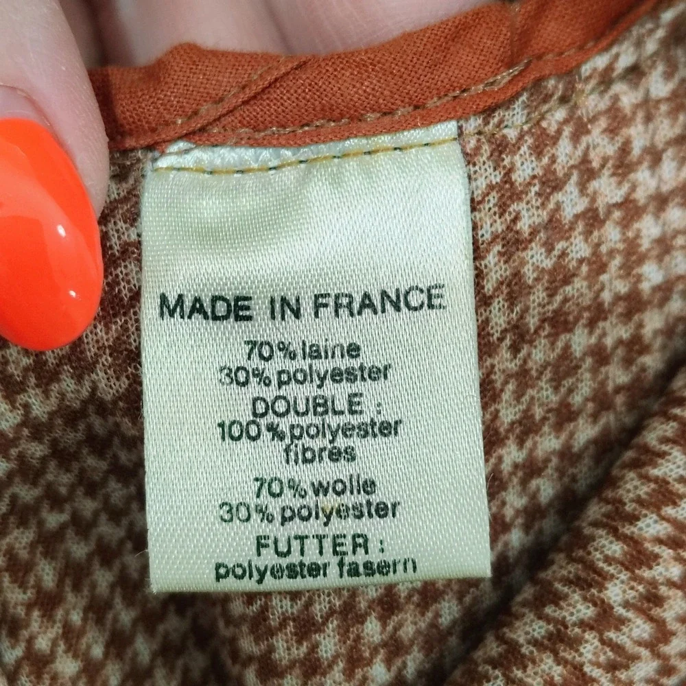 Vintage Marc Miller Laine Wool Blend French Blazer Men Small Parisian Old Money